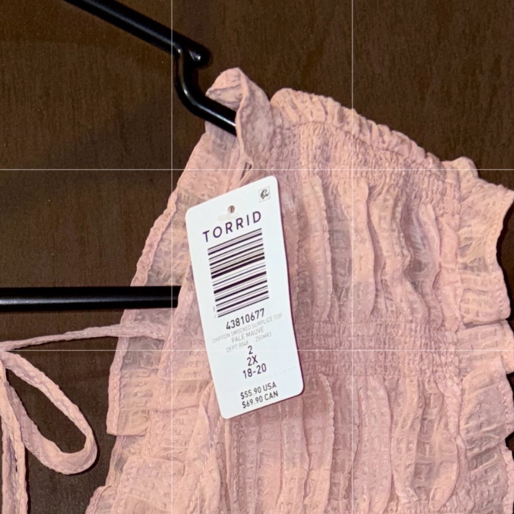 NWT Torrid Light Pink Ruffle V-Neck Peplum Tank (Never Been Worn) - Picture 6 of 6